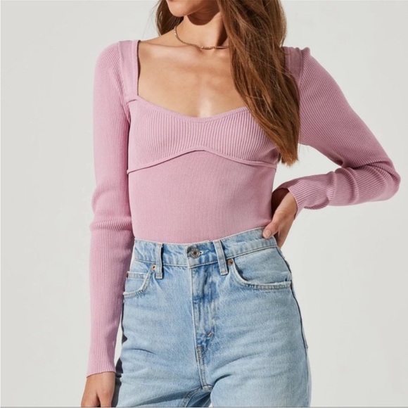 ASTR the Label Tarzana Sweater Long Sleeve Top Size Large Orchid Purple Lilac - Picture 1 of 8